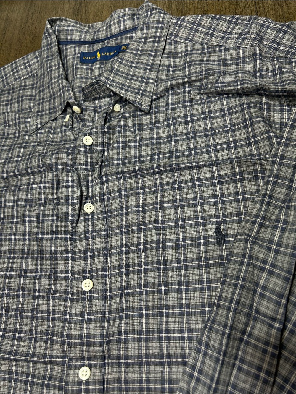Polo Ralph Lauren Plaid Button Down Shirt
Mens 3XLT Tall Gray Navy